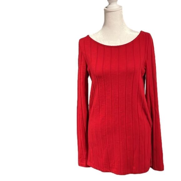 Anthropologie Ribbed Slide Slit Tunic Red New NWOT - Small - Picture 4 of 13
